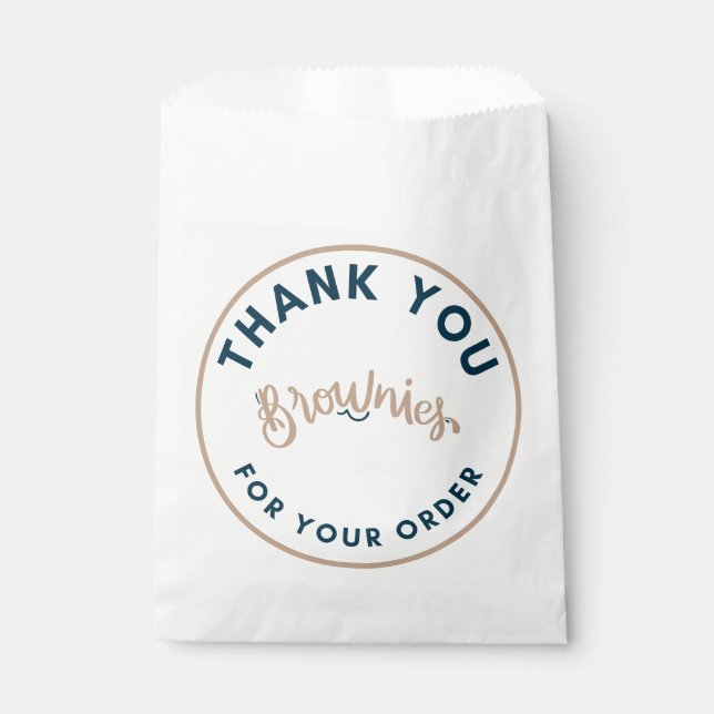 Bolsa De Papel Brownies Retro gracias por su pedido (Anverso)
