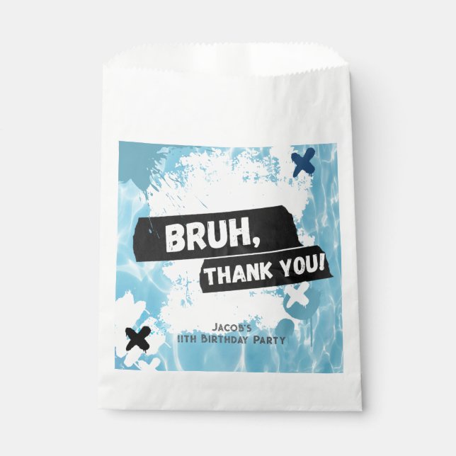 Bolsa De Papel Bruh Boy Summer Pool Fiesta Cumpleaños Gracias (Anverso)