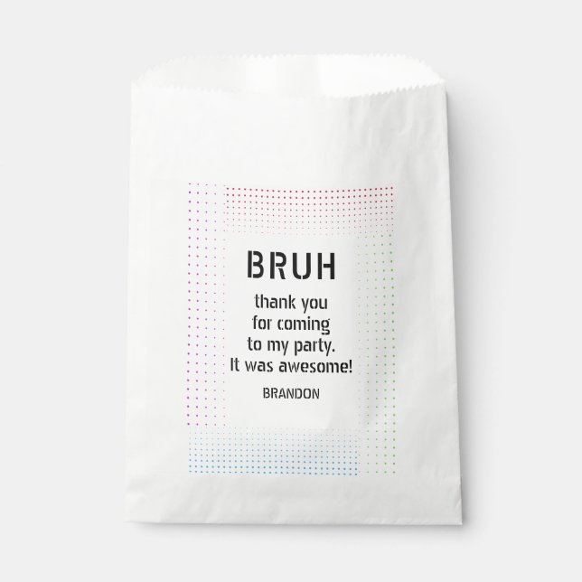 Bolsa De Papel BRUH YOU IN Adolescente Boy Birthday Video Game Sl (Anverso)