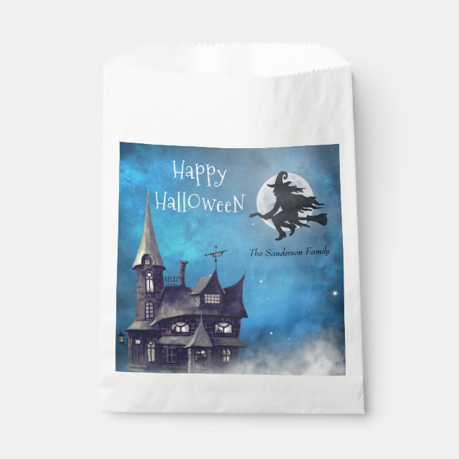 Bolsa De Papel Bruja feliz feliz personalizada de Halloween (Anverso)