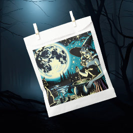 Bolsa De Papel Bruja vintage agitando una fiesta de Halloween en