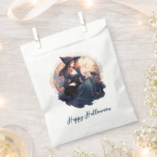 Bolsa De Papel Bruja y gato negro lindo Feliz Halloween