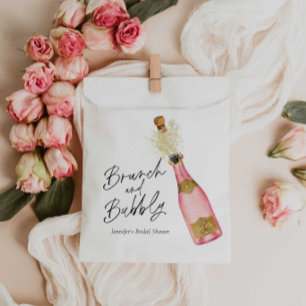 Bolsa De Papel Brunch rosa y ducha de novia burbujeante