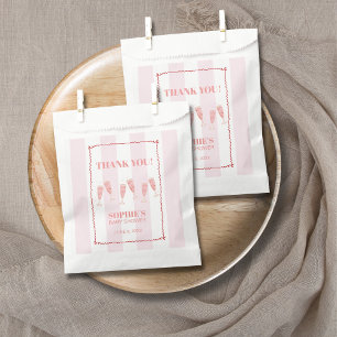 Bolsa De Papel Brunéi de la frontera roja rosada y Baby Shower bu