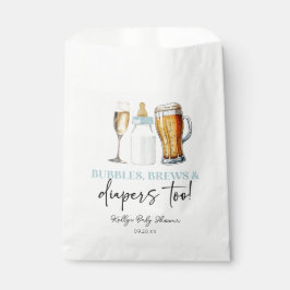 Bolsa De Papel Bubbles Brews and Diapers Too! Baby Shower