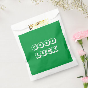 Bolsa De Papel Buena suerte verde blanco moderno tipografía diver