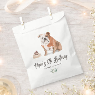 Bolsa De Papel Bulldog en inglés acuarela Gracias