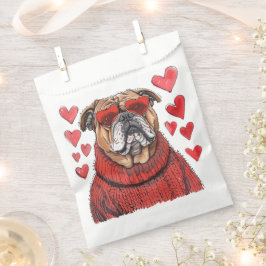 Bolsa De Papel Bulldog inglés día de San Valentín