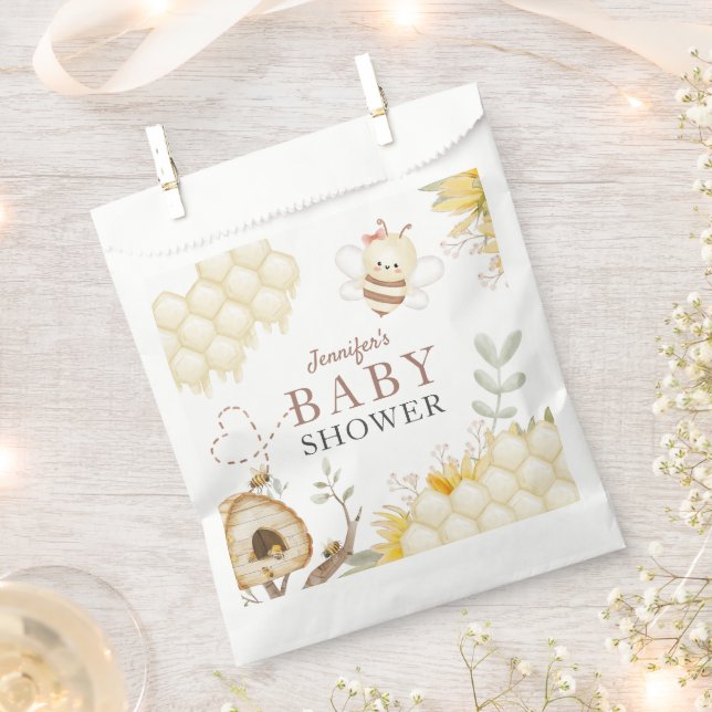 Bolsa De Papel Bumble Bee Baby Shower (Cortado)