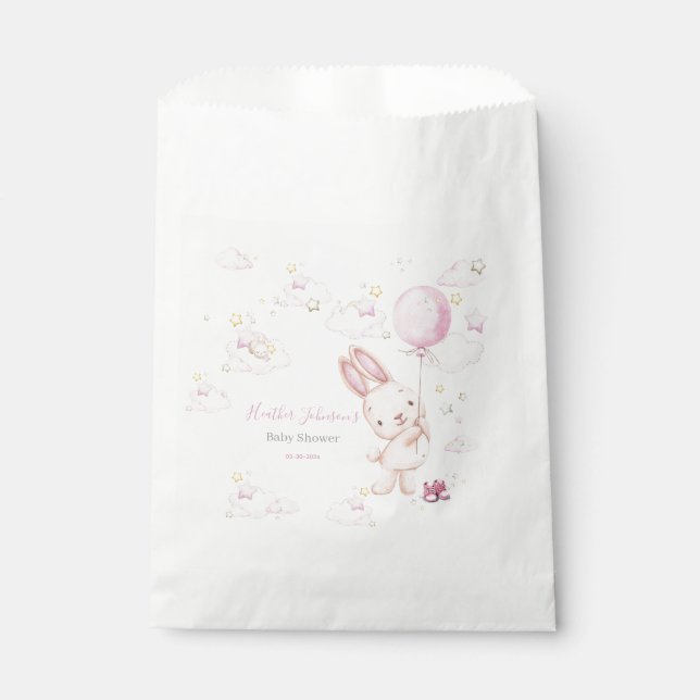 Bolsa De Papel Bunny Baby Shower Niña (Anverso)