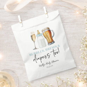 Bolsa De Papel ¡Burbujas, Cervezas y Pañales También! Shower de B