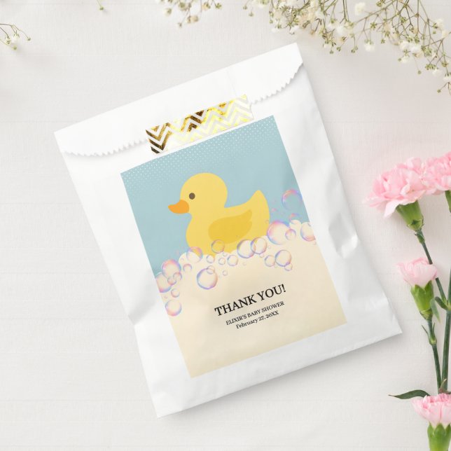 Bolsa De Papel Burbujas de Rubber Ducky Bubbles Baby Shower (Sellado)