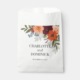 Bolsa De Papel Burgundy Fall Garden Boda Floral