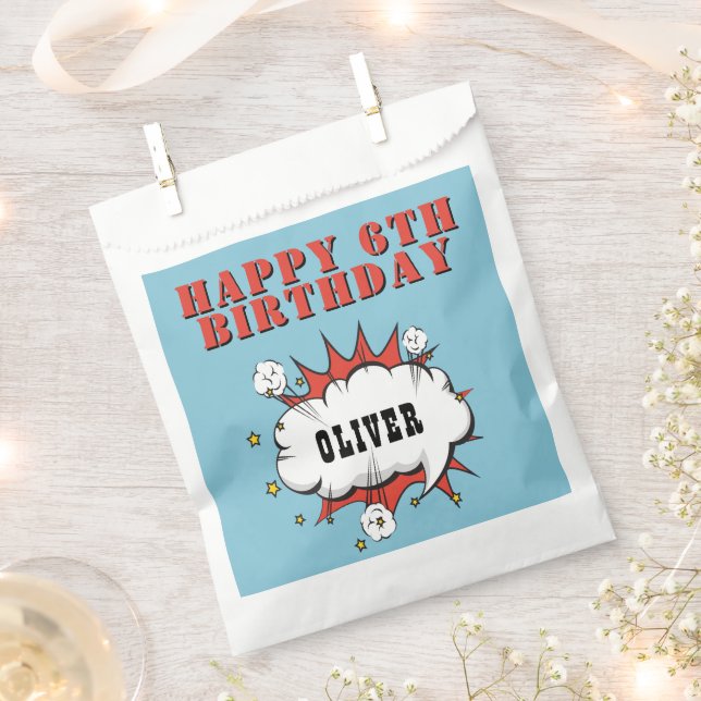 Bolsa De Papel Burosa burbuja del discurso cómico de superhéroes  (Cortado)