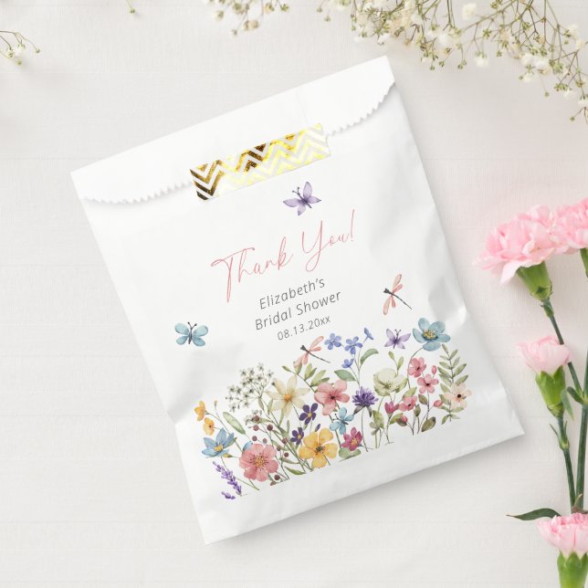 Bolsa De Papel Butfly Wildflower Garden Bridal Shower (Sellado)