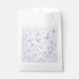 Bolsa De Papel Butterfly Garden Blue