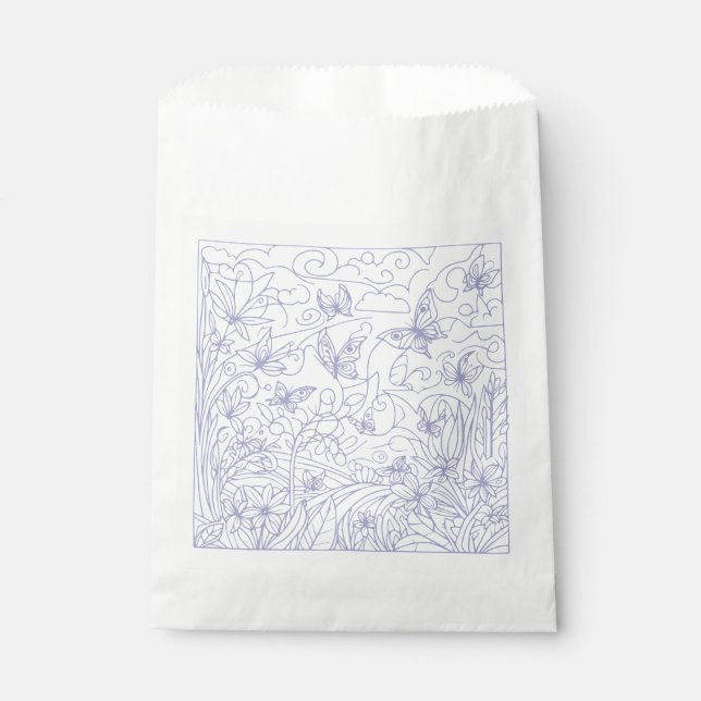 Bolsa De Papel Butterfly Garden Blue (Anverso)