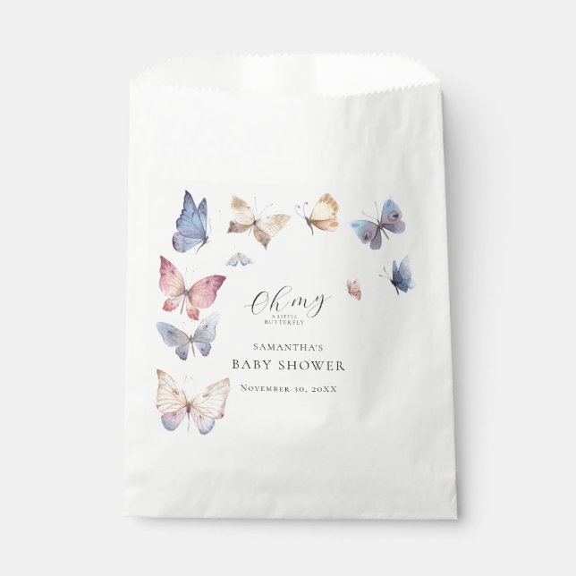Bolsa De Papel Butterfly Girl Baby Shower Paper Napkin (Anverso)