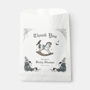 Bolsa De Papel Caballo de balancín de Baby Shower Floral Azul Gót