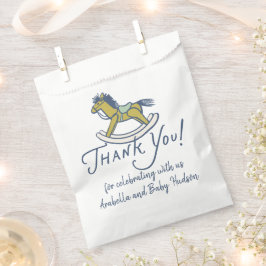 Bolsa De Papel Caballo de Balanço Azul Marino Agradecido Baby Sho