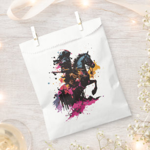 Bolsa De Papel Caballo de guerrero en acuarela