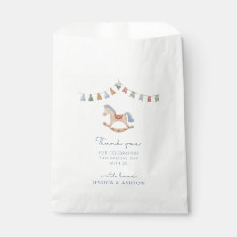 Bolsa De Papel Caballo de Rocking Acuático, Baby Shower