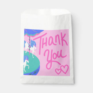Bolsa De Papel Caballos caprichosos de color rosa azul