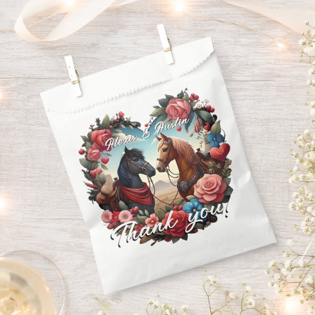 Bolsa De Papel Caballos en el Corazón (Cortado)