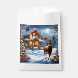 Bolsa De Papel Cabaña de ciervos de Navidad/Invierno