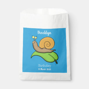 Bolsa De Papel Caca, caracol feliz en un ilustracion personalizad