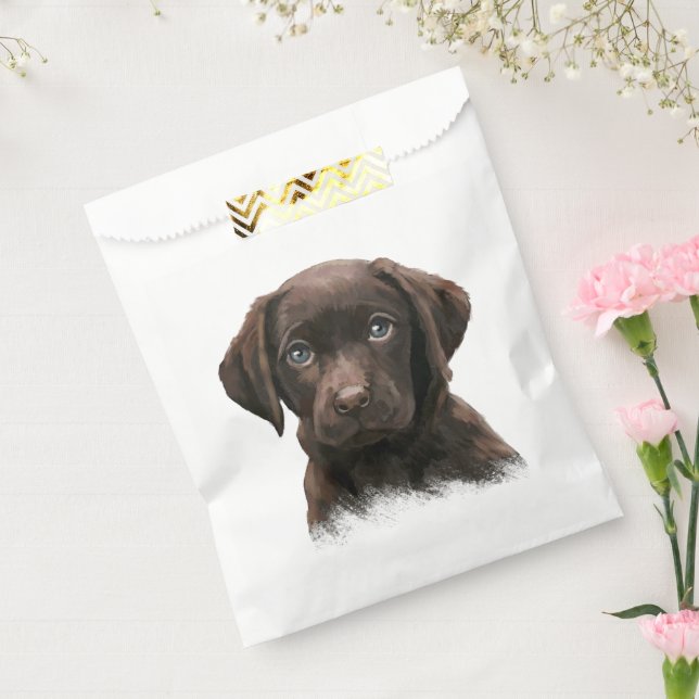 Bolsa De Papel Cachorro de chocolate Labrador (Sellado)