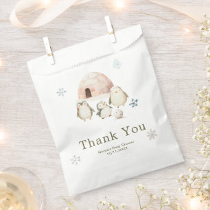 Bolsa De Papel Cachorros de pingüinos de invierno adorables Baby