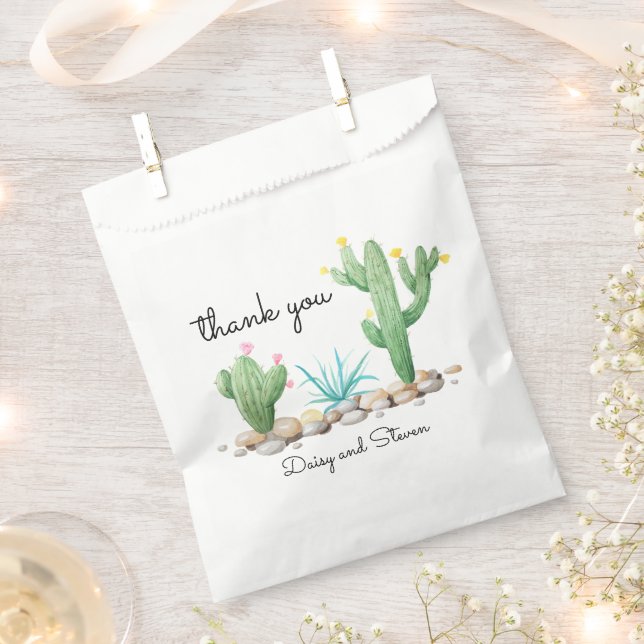 Bolsa De Papel Cactus acuarela (Cortado)