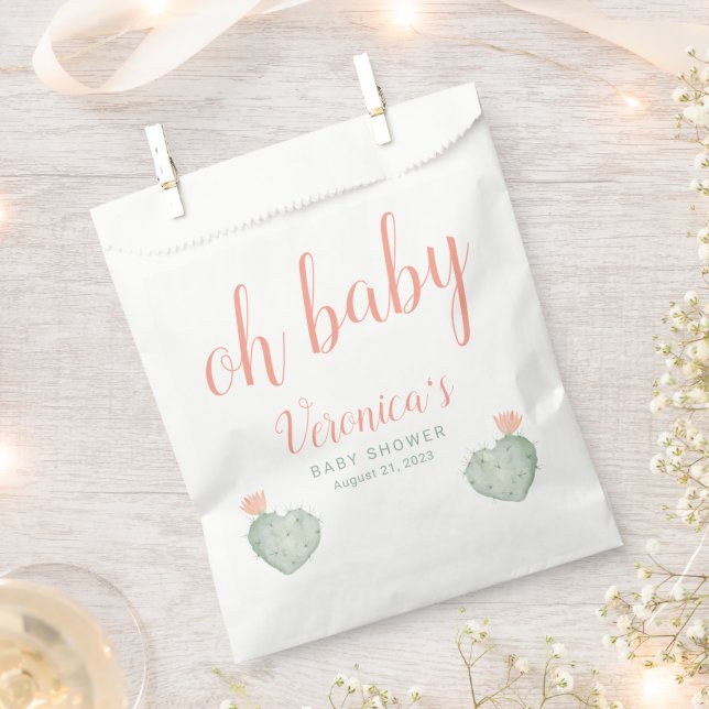 Bolsa De Papel Cactus Baby Shower Favor Bag (Cortado)
