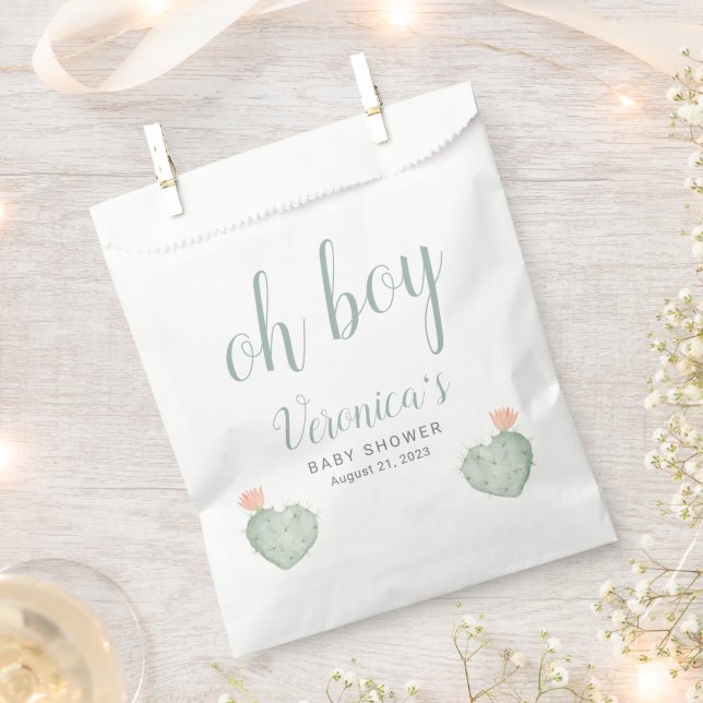 Bolsa De Papel Cactus Baby Shower Favor Bag (Cortado)