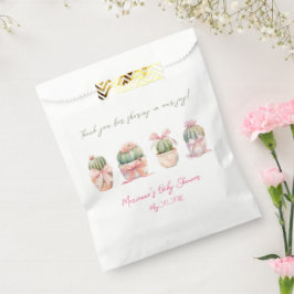 Bolsa De Papel Cactus Cinta Rosa Bebé Beber Gracias