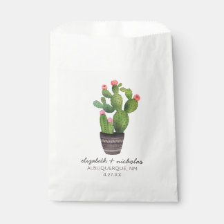 Bolsa De Papel Cactus floral rosa