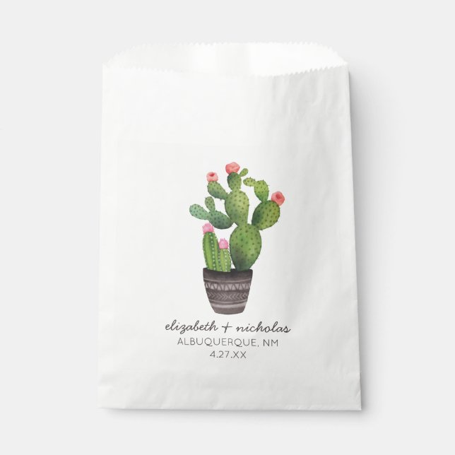 Bolsa De Papel Cactus floral rosa (Anverso)