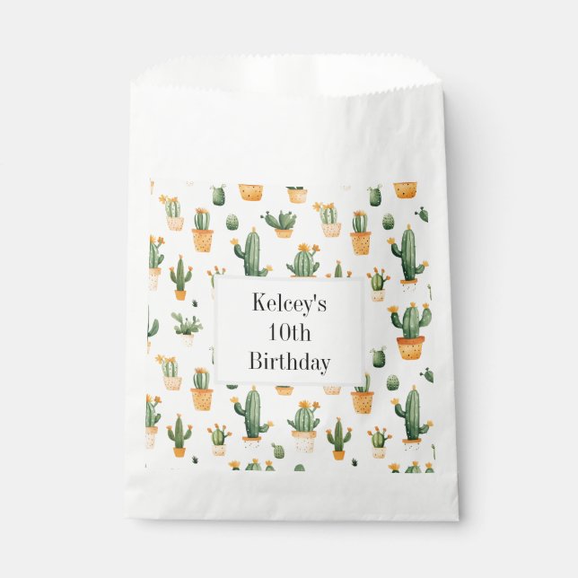 Bolsa De Papel Cactus pulido en blanco (Anverso)