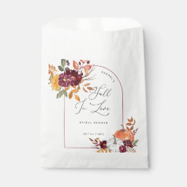 Bolsa De Papel Caer Enamorada Calabaza Floral Ducha De Novias