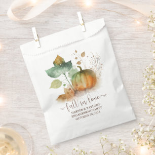 Bolsa De Papel Caer Enamorada Rústica Elegante Calabaza