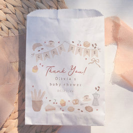 Bolsa De Papel Cafe Bebe Acuarela Pastelería Francesa Baby Shower