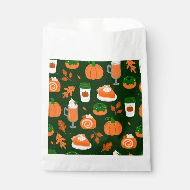 Bolsa De Papel café de calabaza verde oscuro (Anverso)