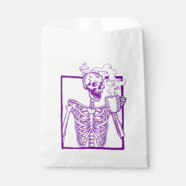 Bolsa De Papel café halloween beber esqueleto morado
