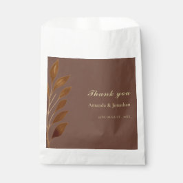 Bolsa De Papel Café moderno marrón y oro favorito de la boda de l