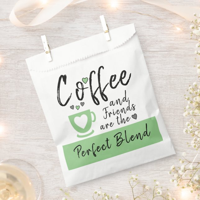 Bolsa De Papel Café y amigos combinan el verde blanco (Cortado)