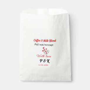 Bolsa De Papel Café y leche mezcla amor pareja café corazón rojo