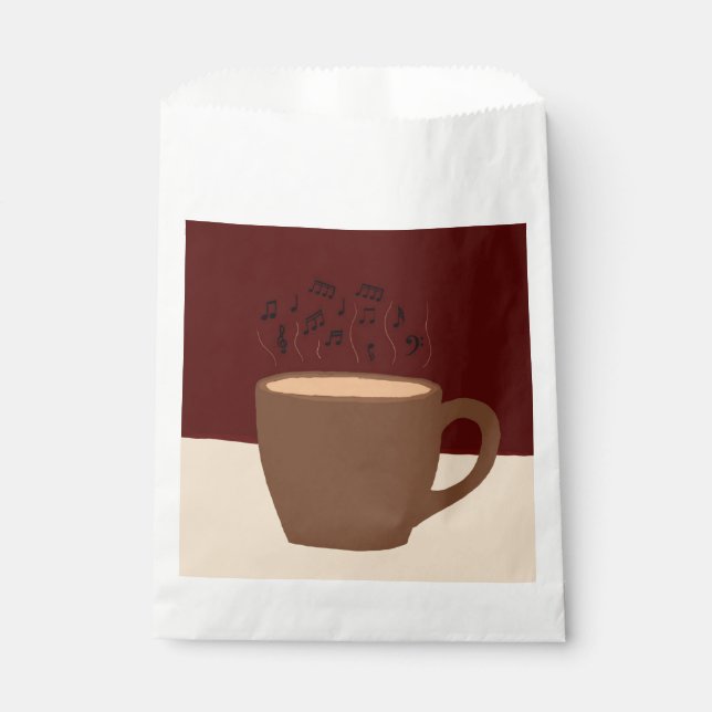 Bolsa De Papel Café y música - Copa de café con vapor musical (Anverso)