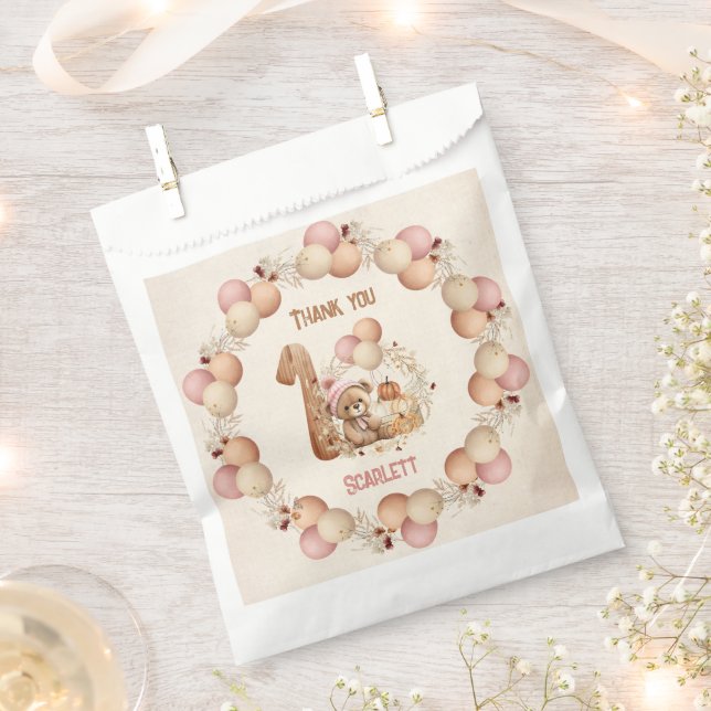 Bolsa De Papel Caída antes del primer cumpleaños Chica Favor Bags (Cortado)