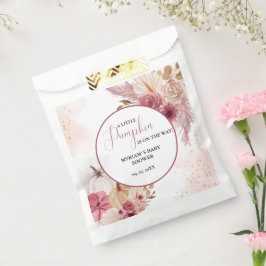 Bolsa De Papel Caída Calabaza rosa Chica floral Bebé ducha